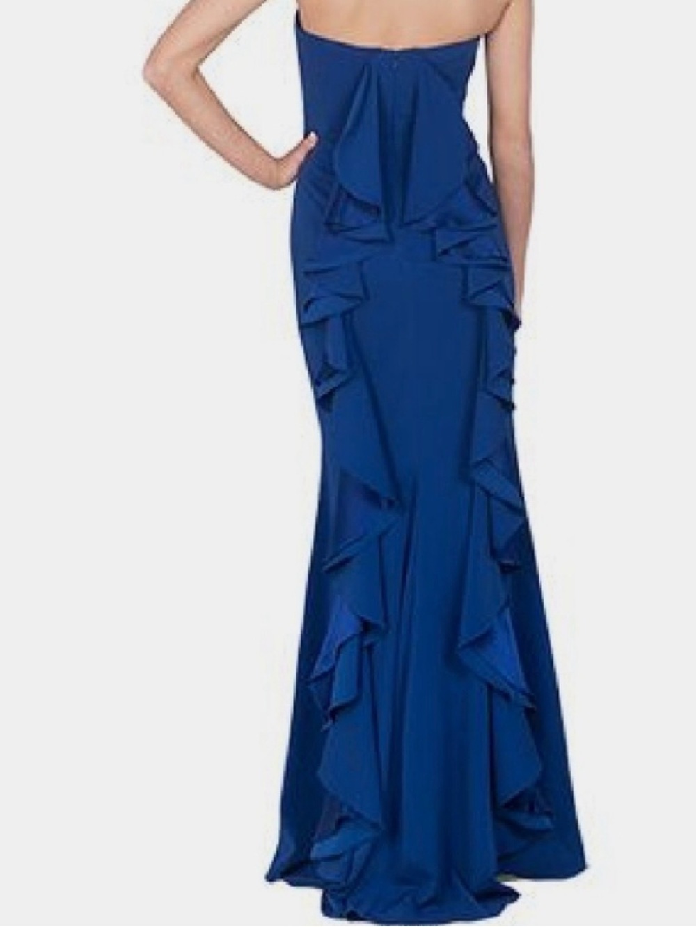 Badgley Mischka Blue Strapless Formal Floor-length Maxi Gown